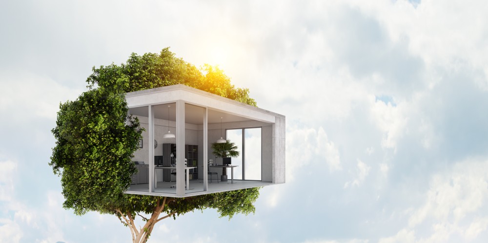 Nachhaltiges Haus in einem Baum